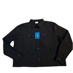 NWT WOMEN'S COLUMBIA BLACK L/S BREA FALLS WOVEN FISHING SHIRT SZ XL MSRP $55